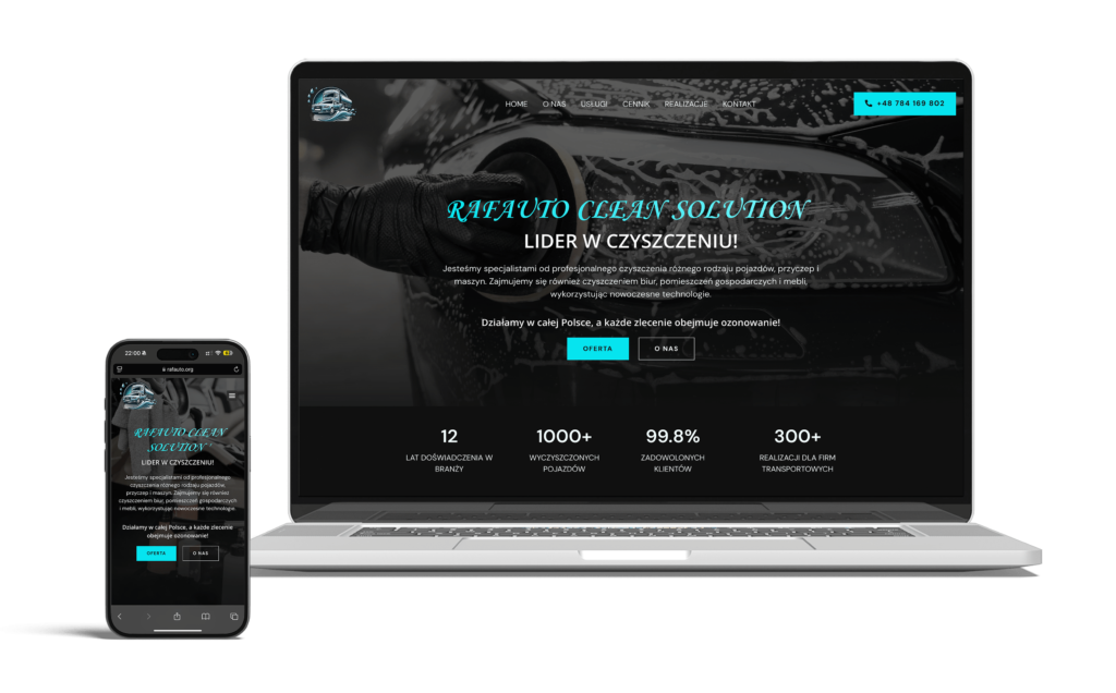 Strona internetowa dla firmy Rafauto Clean Solution