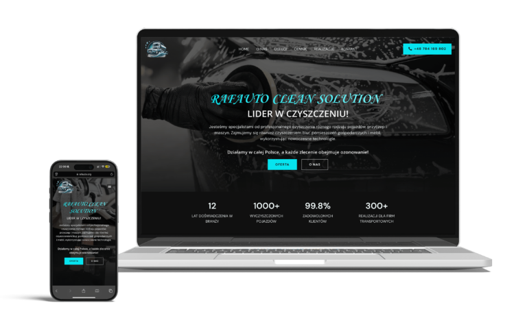 Strona internetowa dla firmy Rafauto Clean Solution