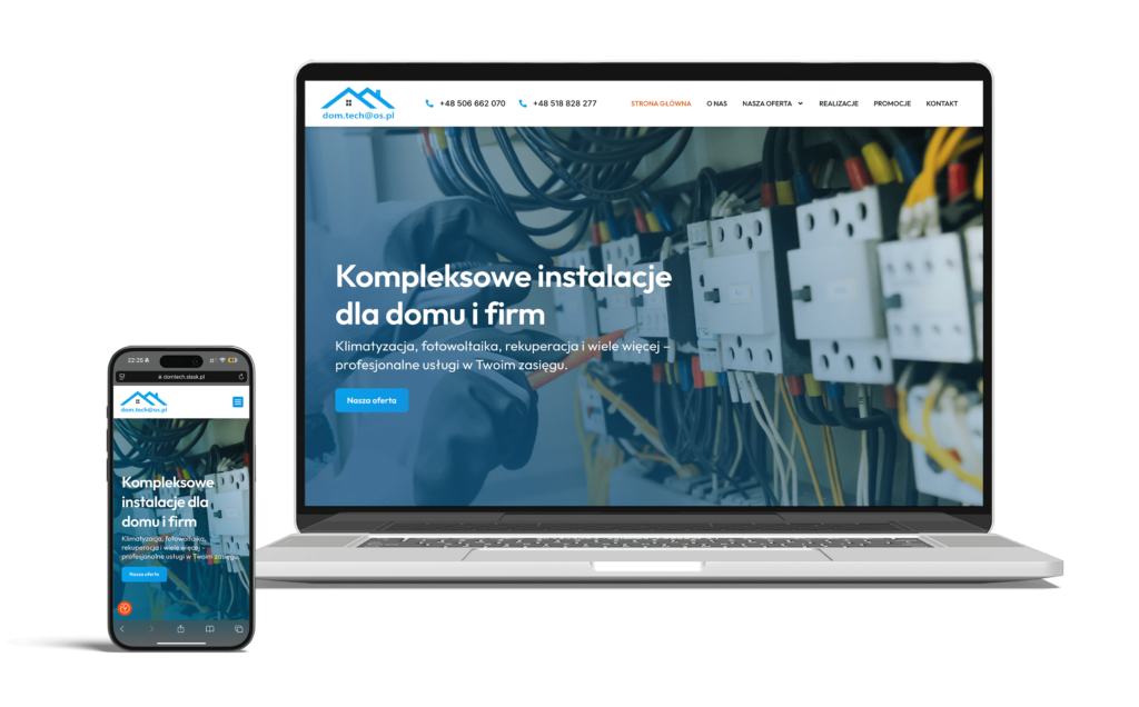 Strona internetowa dla firmy DOM.TECH