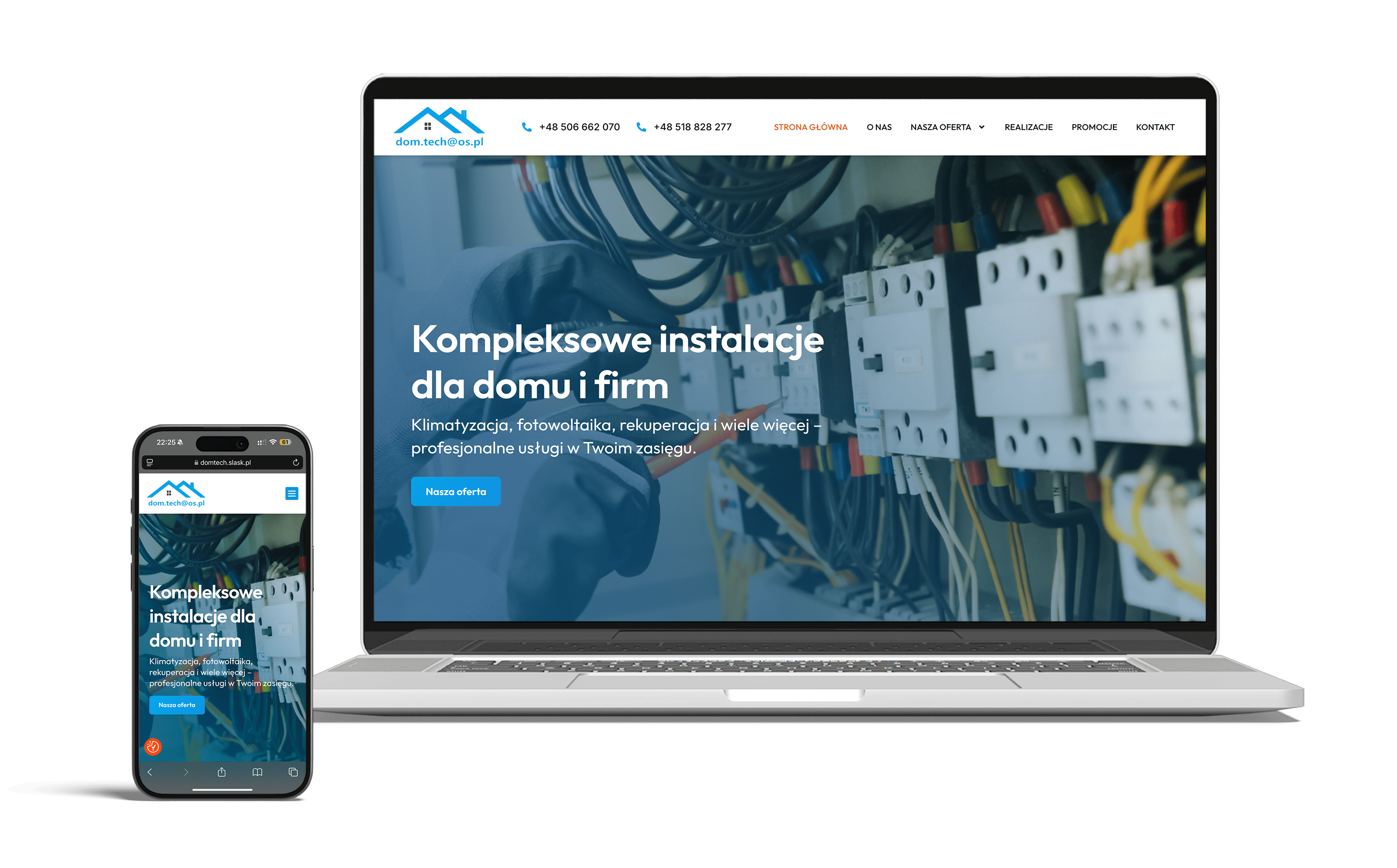 Strona internetowa dla firmy DOM.TECH
