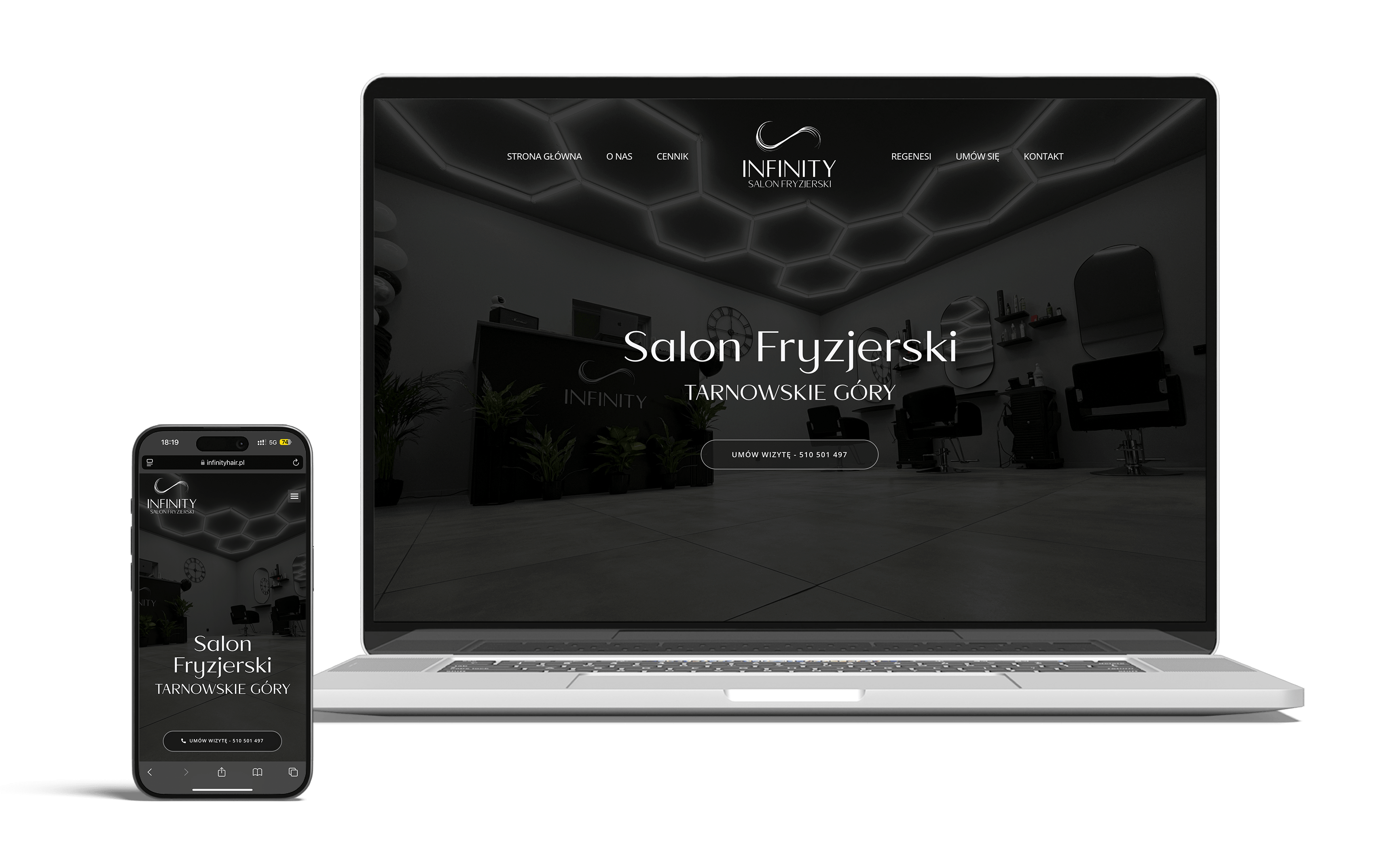 Strona internetowa dla salonu fryzjerskiego