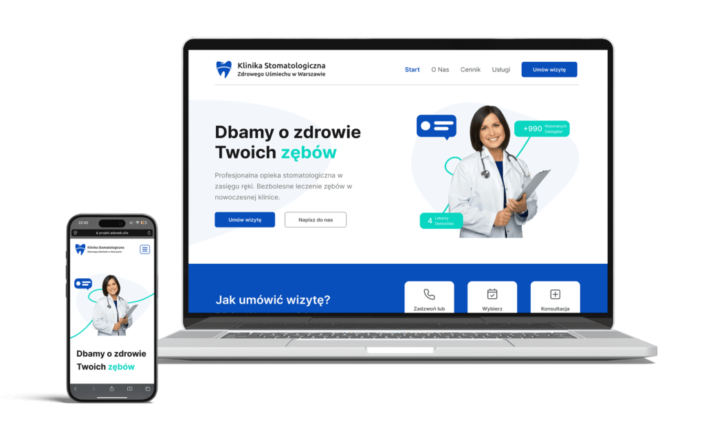 Strona internetowa dla gabinetu dentystycznego