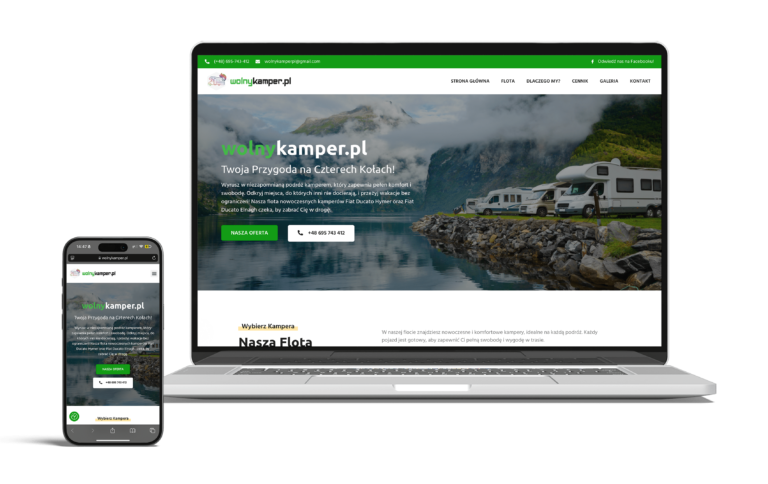 Strona internetowa dla wypożyczalni kamperów
